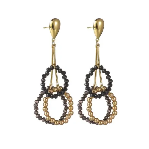 ETM548 Bohemian Beaded Tassel Drop Earrings for Women Chic Boho Style