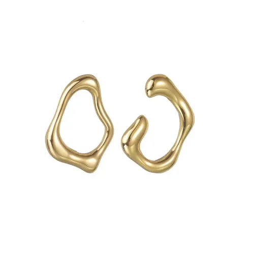 ETM687 18K Gold Plated Stainless Steel Irregular Shaped Earrings Unique Ear Jewelry for Women