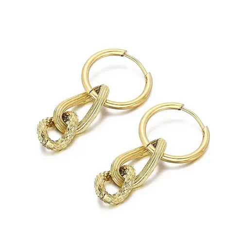 ETM305 Minimalist Circle Chain Earrings for Women Sleek and Simple Ear Decor