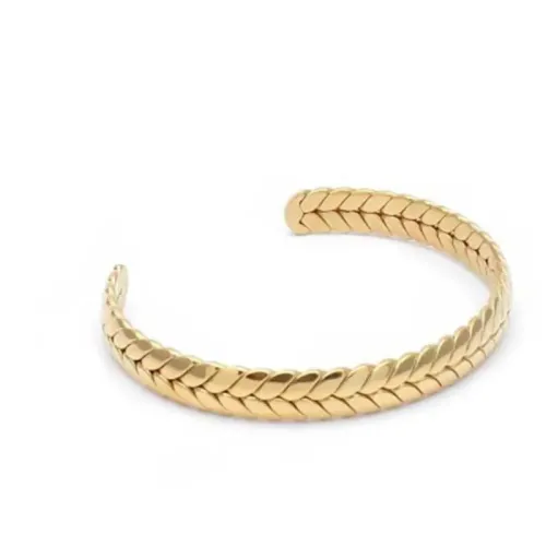 BTGM275 Wheat Sheaf Open Cuff Bracelet Premium Stainless Steel Bangle