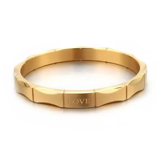 BTGM259 Love Heart Bracelet in Stainless Steel Women's Rose Gold Bangle