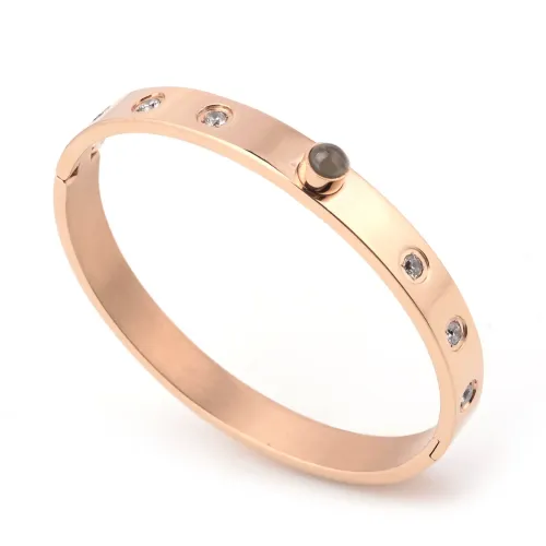 BTGM270 Rose Gold Stainless Steel Projection Heat Bracelet Custom Content Support