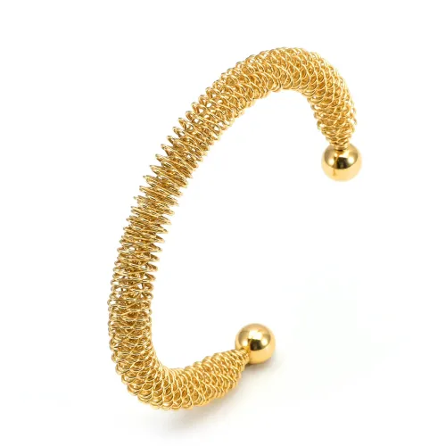 BTGM272 Women's Wire Design Stainless Steel Bracelet Sleek Bangle