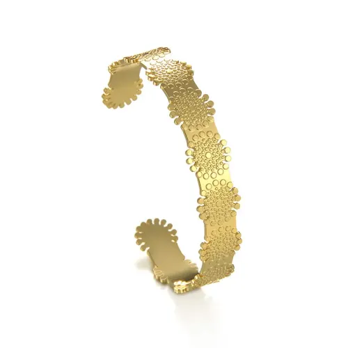 BTGM308 Elegant C-Shaped K Gold Adjustable Open Cuff Bracelet for Ladies Stainless Steel Jewelry