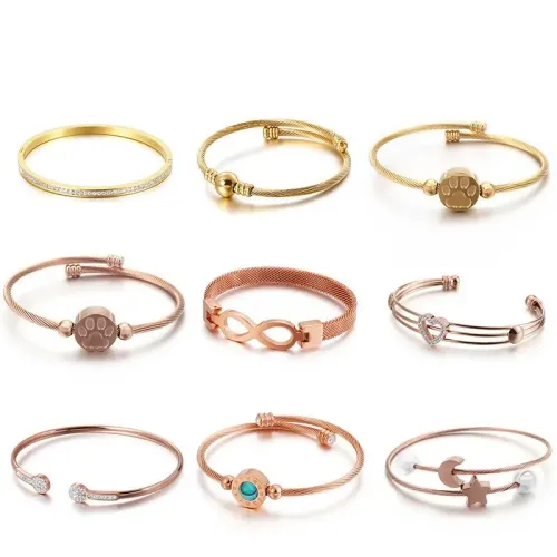 BTGM202 Multi-Pattern Stainless Steel Women's Bracelets Trendy Fashion Accessories