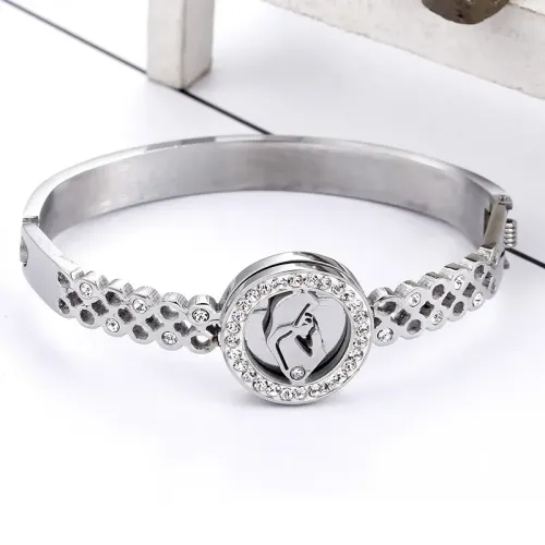 BTGM251 Stainless Steel Gemstone Open Bracelet Versatile Jewelry Accessory