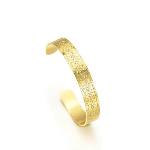 BTGM304 K Gold Open Cuff Bracelet for Women Stainless Steel Chic Accessory