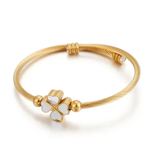 BTGM230 Shell Heart Bracelet for Women Chic Seashell Bangle Accessory