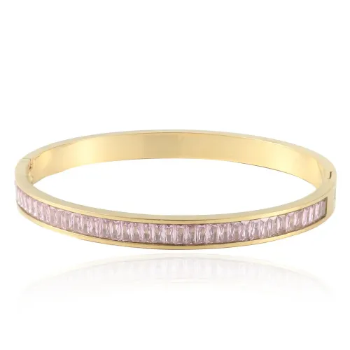 BTGM20 Elegant Square Diamond Bracelet for Women Stainless Steel Bangle