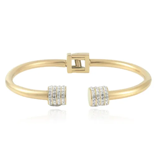 BTGM2 Women's Open Spring Bangle Chic Stainless Steel Bracelet