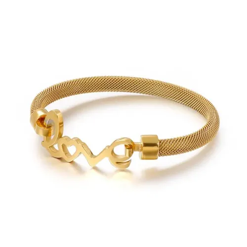 BTGM215 Mesh 'Love' Stainless Steel Bracelet Trendy Jewelry Accessory
