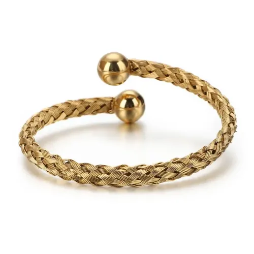 BTGM217 Twisted Cable Stainless Steel Braided Bracelet Durable Woven Accessory