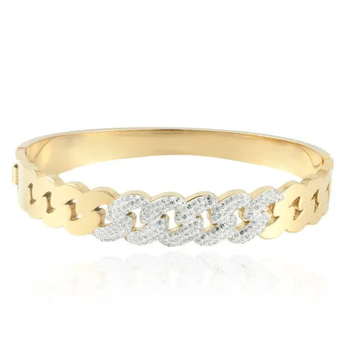 BTGM15 Sleek S-Shaped Hollow Bracelet for Women Stainless Steel