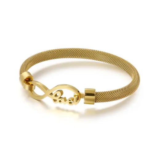 BTGM222 Mesh Digital 'Love' Stainless Steel Bracelet Trendy Romantic Accessory