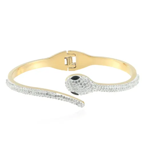 BTGM21 Chic Open Snake Bracelet for Women Durable Stainless Steel Animal Cuff