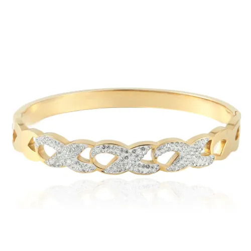 BTGM3 Women's Hollow Design Stainless Steel Bangle Elegant Bracelet