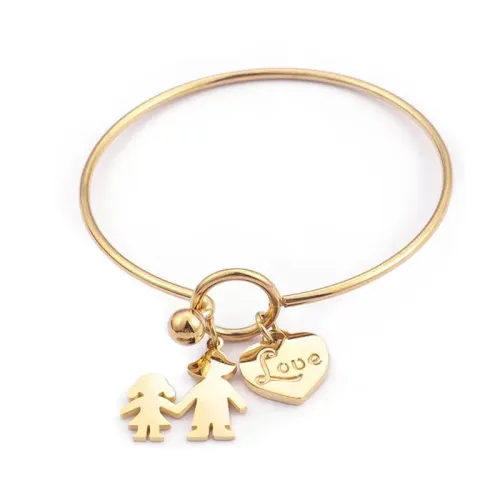 BTGM127 Stainless Steel Couples Bracelets Unisex Love Bangle for Men Women