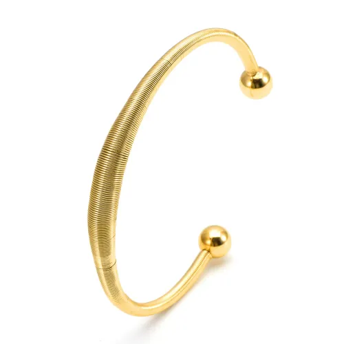 BTGM269 Women's Stainless Steel Bracelet Geometric Wire Bangle Design