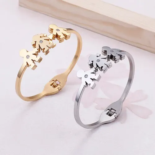 BTGM250 Unisex Stainless Steel Cubic Zirconia Figurine Bracelet Chic Accessory for All