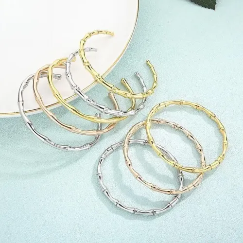 BTGM104 Bamboo Segment Stainless Steel Bracelet Polished Ascending Design Jewelry