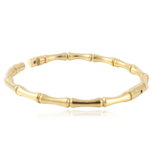 BTGM22 Elegant Bamboo Section Bracelet for Women Stainless Steel Bangle