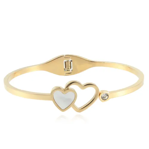 BTGM18 Charming Heart-Shaped Bracelet for Women Stainless Steel Love Bangle
