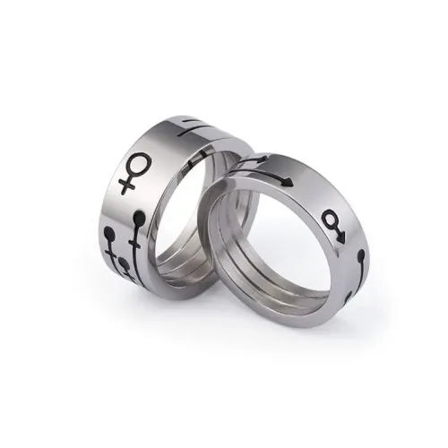 RTM2933 Stylish Titanium Steel Couple's Food Tail Ring Durable Stainless Steel Jewelry