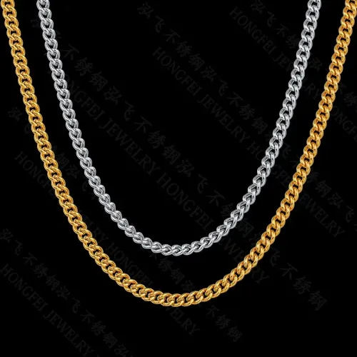 NTM4160 Vacuum Plated Side Chain DIY Pendant Stainless Steel Necklace