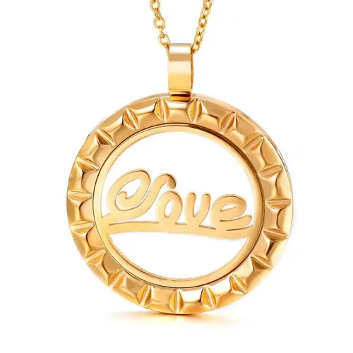 NTM4050 Elegant Crystal Glass Resin Pendant Electroplated Stainless Steel for Women