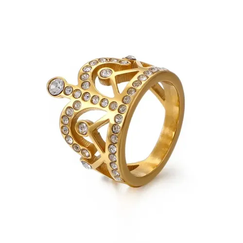RTM3273 Elegant Crown Shape Ring Titanium Stainless Steel Jewelry for Royalty