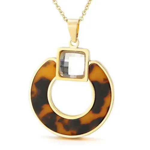 NTM4054 Elegant Crystal Glass Pendant for Women Stainless Steel Jewelry