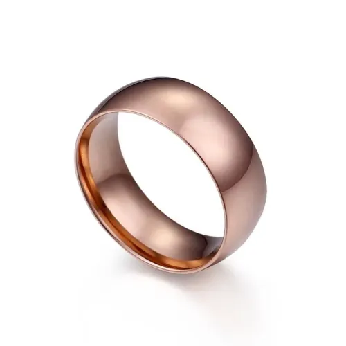 RTM3106 Rose Gold Electroplated Titanium Steel Couple Rings Perfect Match
