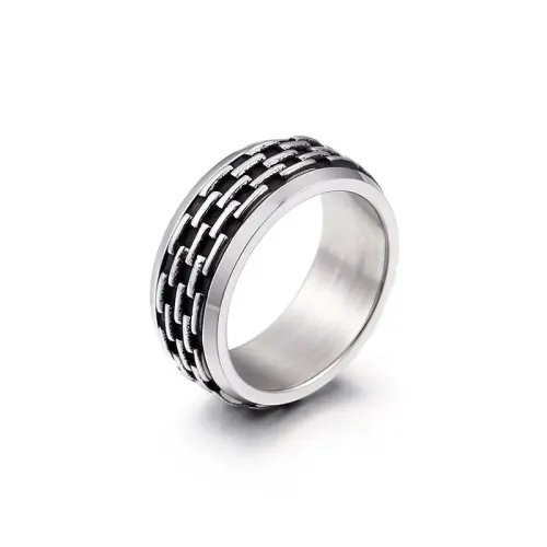 RTM3229 Black Stainless Steel Oil Drop Couple Rings Men's and Women's Bands