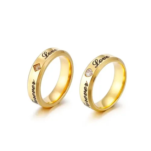 RTM3367 Forever Love Hao Stone Couple Rings Eternal English Love Bands