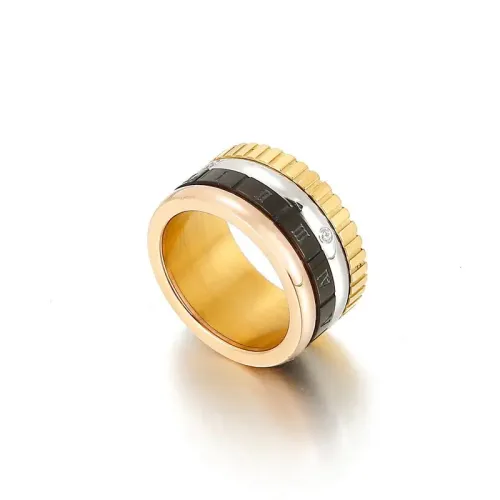 RTM3084 Stylish Multi-Color Mixed Roman Rings Stainless Steel Unisex Accessories
