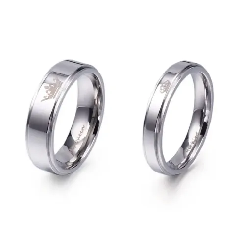 RTM3096 Her King His Queen Crown Rings Titanium Steel Couples' Bands