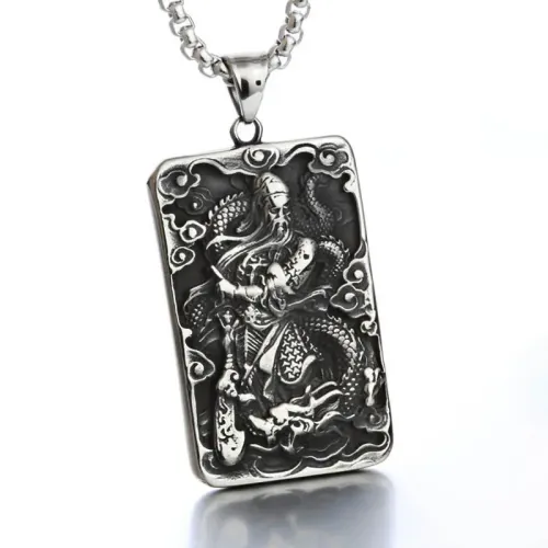 NTM4034 Guan Gong Er Ye Pendant Men's National Titanium Steel Jewelry