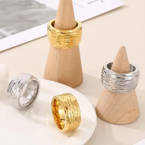 RTM2977 Unique Unisex Stainless Steel Ring with Irregular Pattern Modern Jewelry