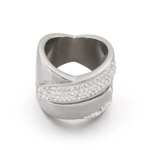 RTM3308 Stainless Steel Hollow Ring Rhinestones Fashion Women's Jewelry