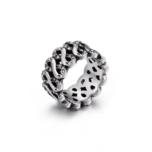 RTM3298 Punk Figure 8 Ring Edgy Titanium Steel Jewelry for Trendsetters