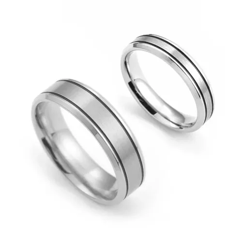 RTM3099 Titanium Steel Couple Rings Perfect for Chinese Valentine's Day