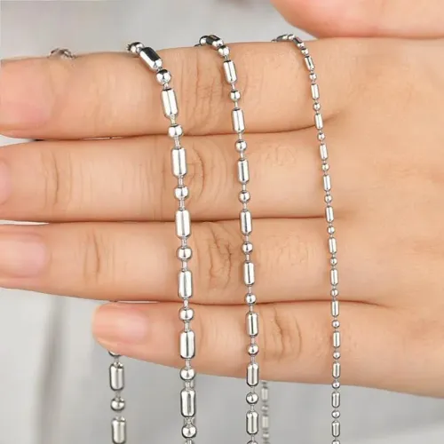 NTM4167 304 Stainless Steel Bead Bamboo Chain DIY Pendant Accessories for Men Women