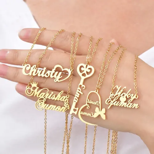 NTM4138 Custom 18K Gold English Letter Pendant Women's Clavicle Chain for Festivals