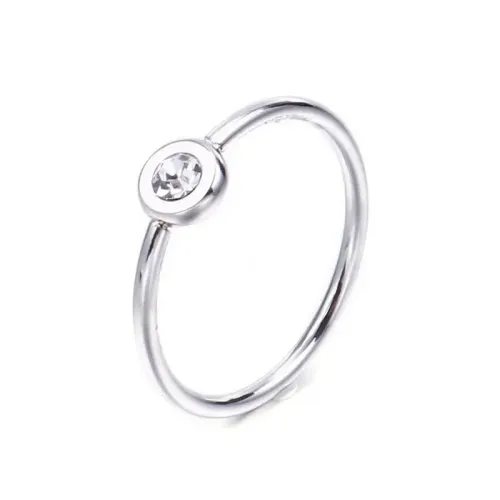 RTM3111 Ultra-Fine Single Diamond Rose Gold Ring Titanium Steel Women's Tail Ring Jewelry