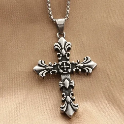 NTM4018 Punk Cross Pendant Necklace Titanium Steel Stainless Steel jewelry