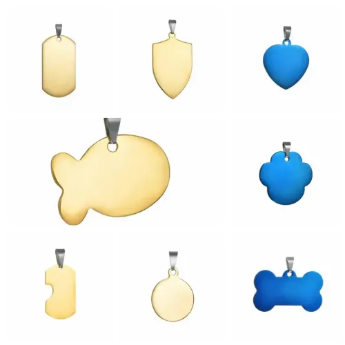 NTM4036 Military Dog Tag Engraving Vacuum Electroplated Stainless Steel Tags