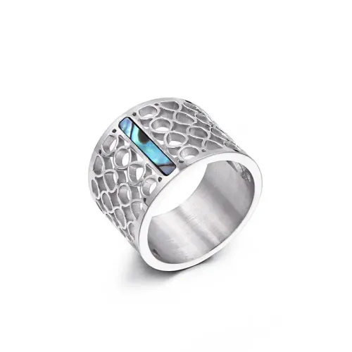 RTM3271 Elegant Hollow Stainless Steel Ring Generous Women's Fashion Accessory