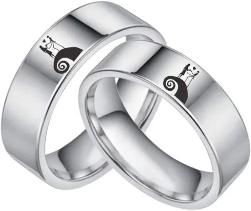 RTM3352 Christmas Horror Nights Band Unique Love Couple Ring for Festive Spirits