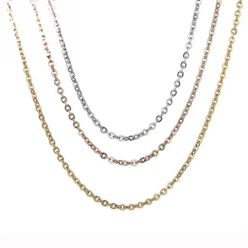 NTM4162 Unisex Round O-Shaped Pendant Stainless Steel Ring Chain for Men Women