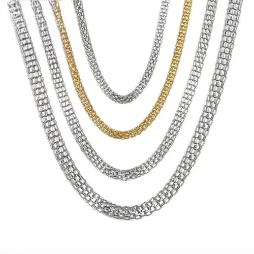 NTM4190 Hollow Woven Circular Mesh Chain Unisex 304 Stainless Steel Jewelry Accessory